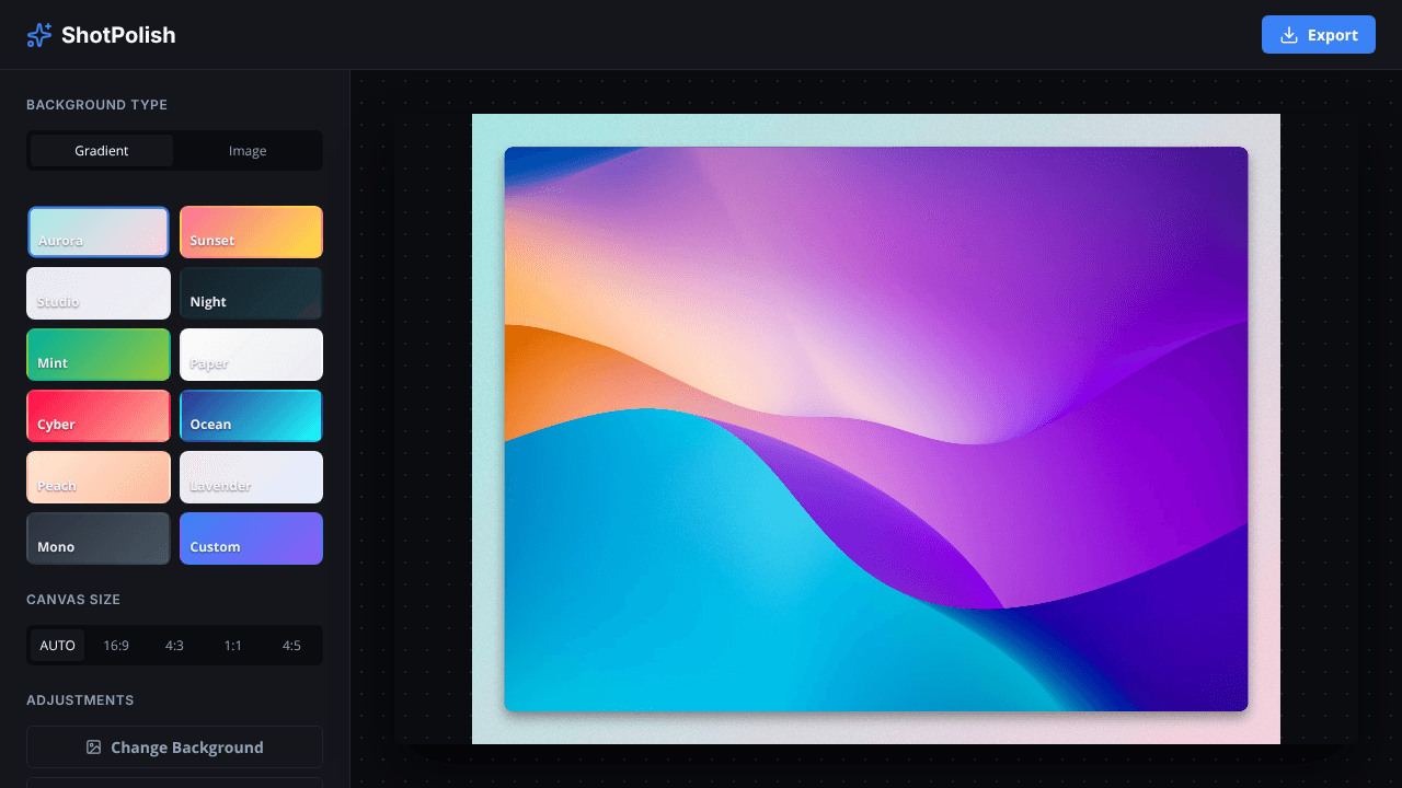ShotPolish website screenshot