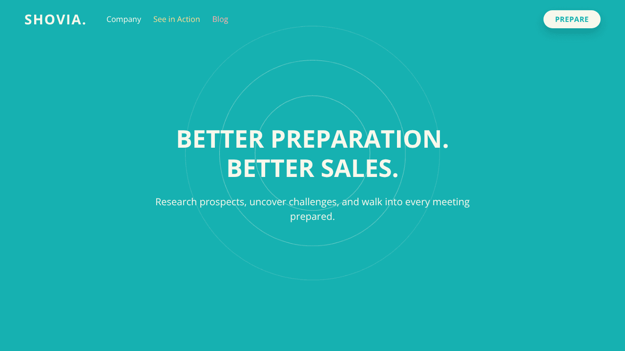 SHOVIA website screenshot