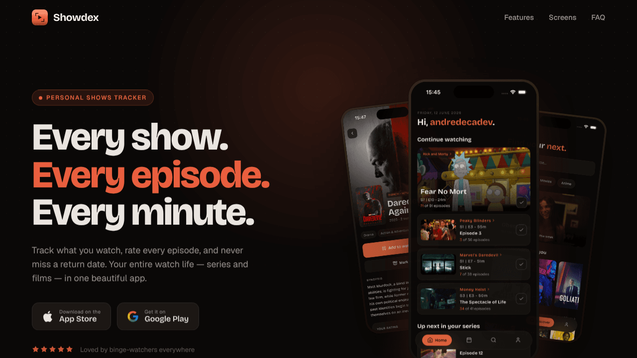  Showdex website screenshot