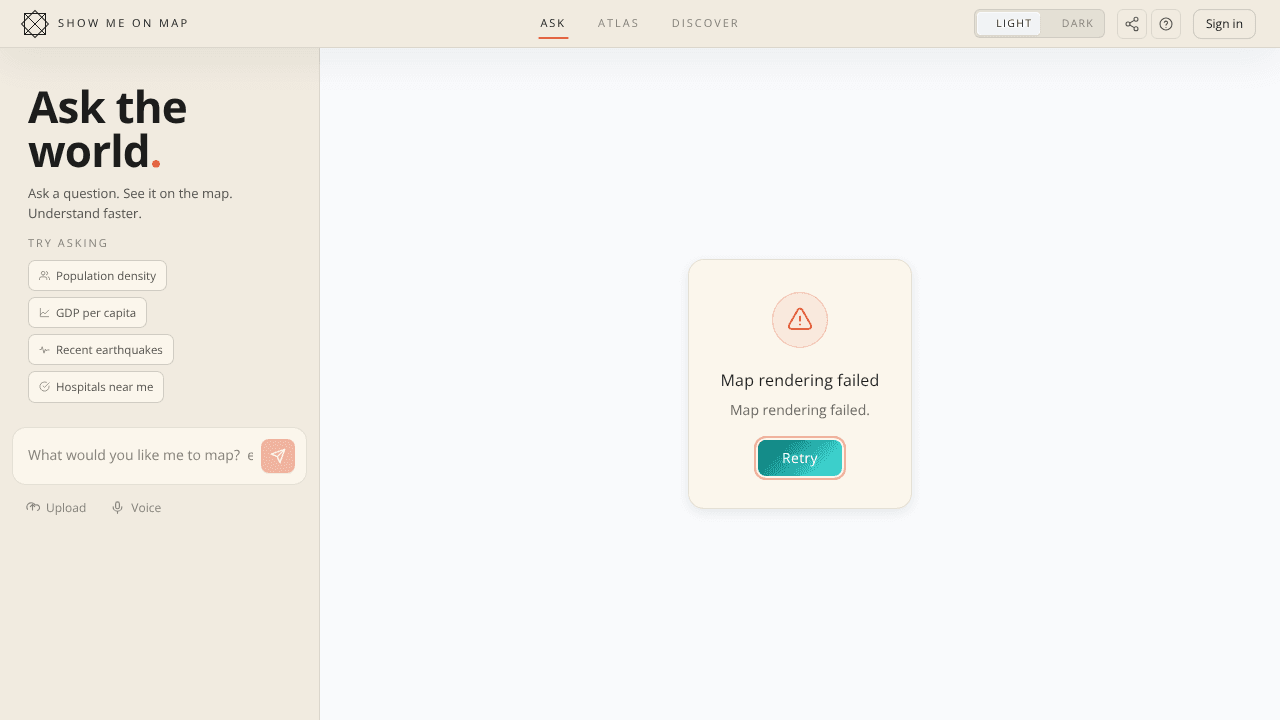 ShowMeOnMap website screenshot