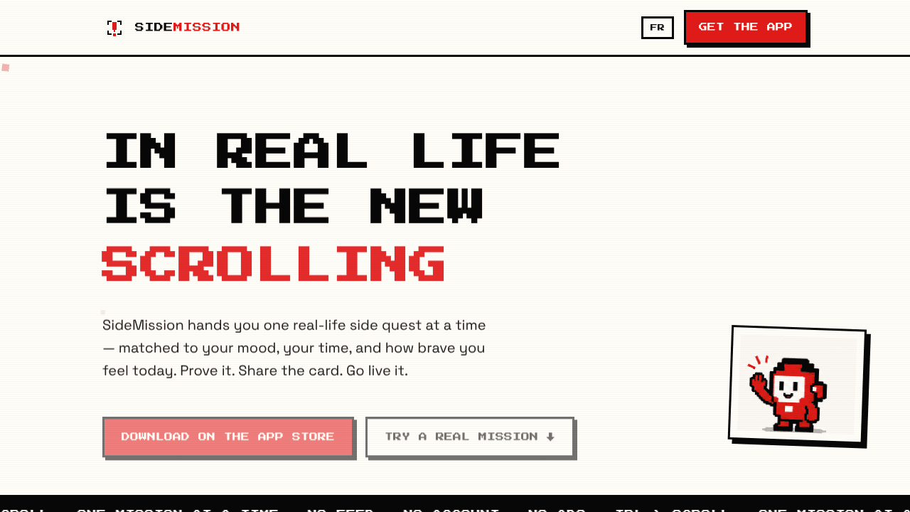 SideMission website screenshot