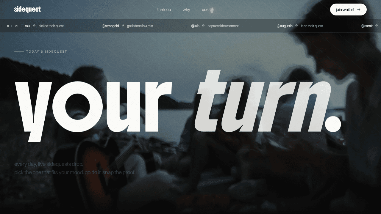 sidequest website screenshot