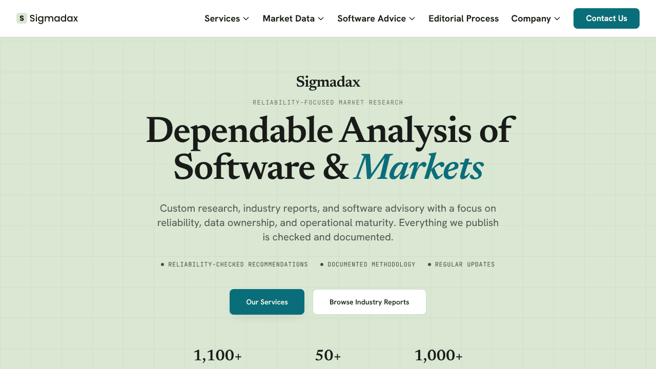 Sigmadax website screenshot