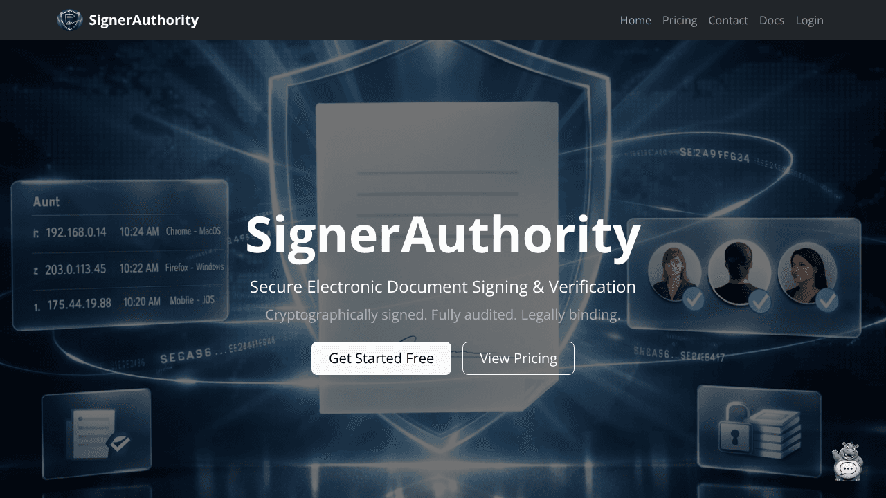 Signer Authority website screenshot