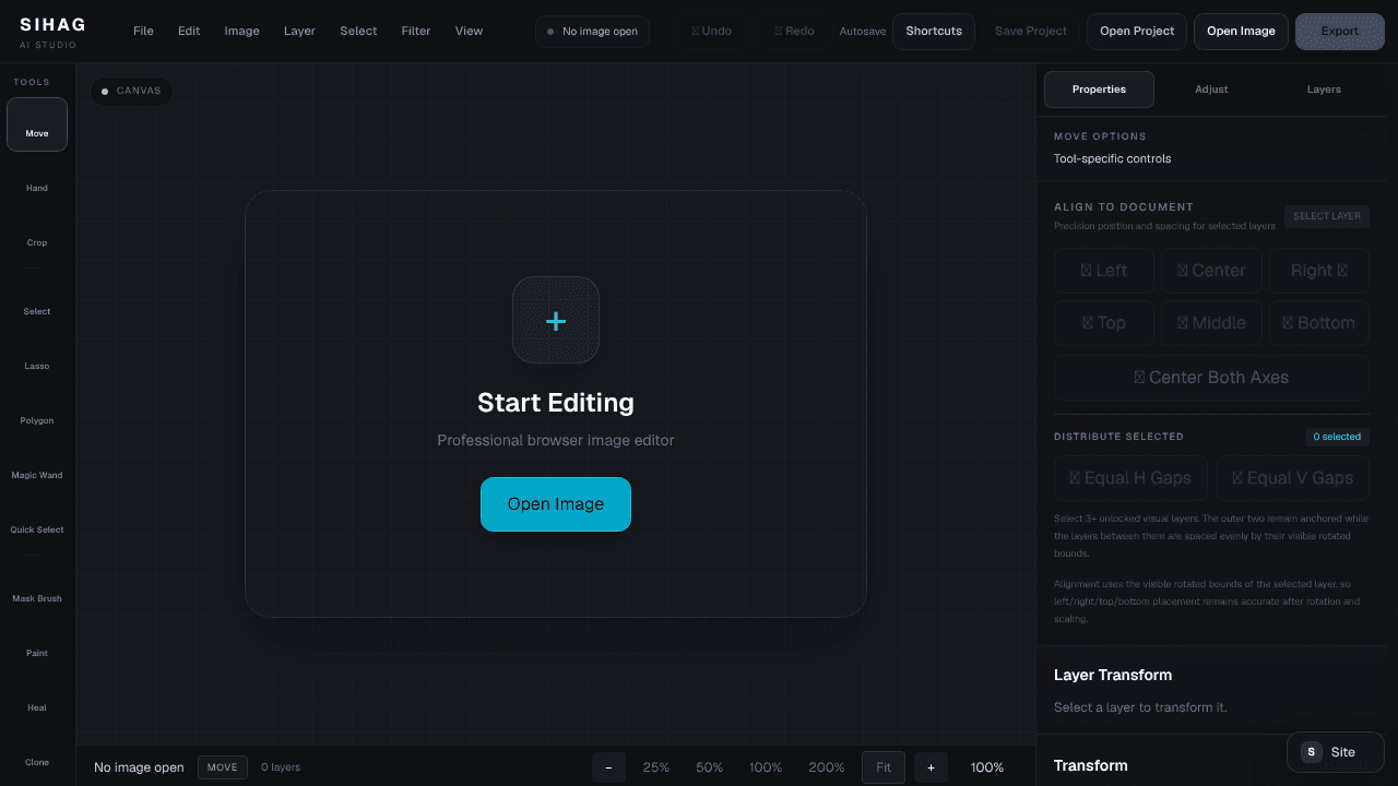 SIHAG AI STUDIO website screenshot