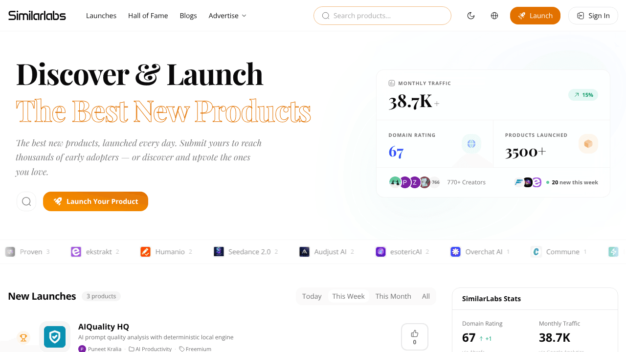 SimilarLabs website screenshot