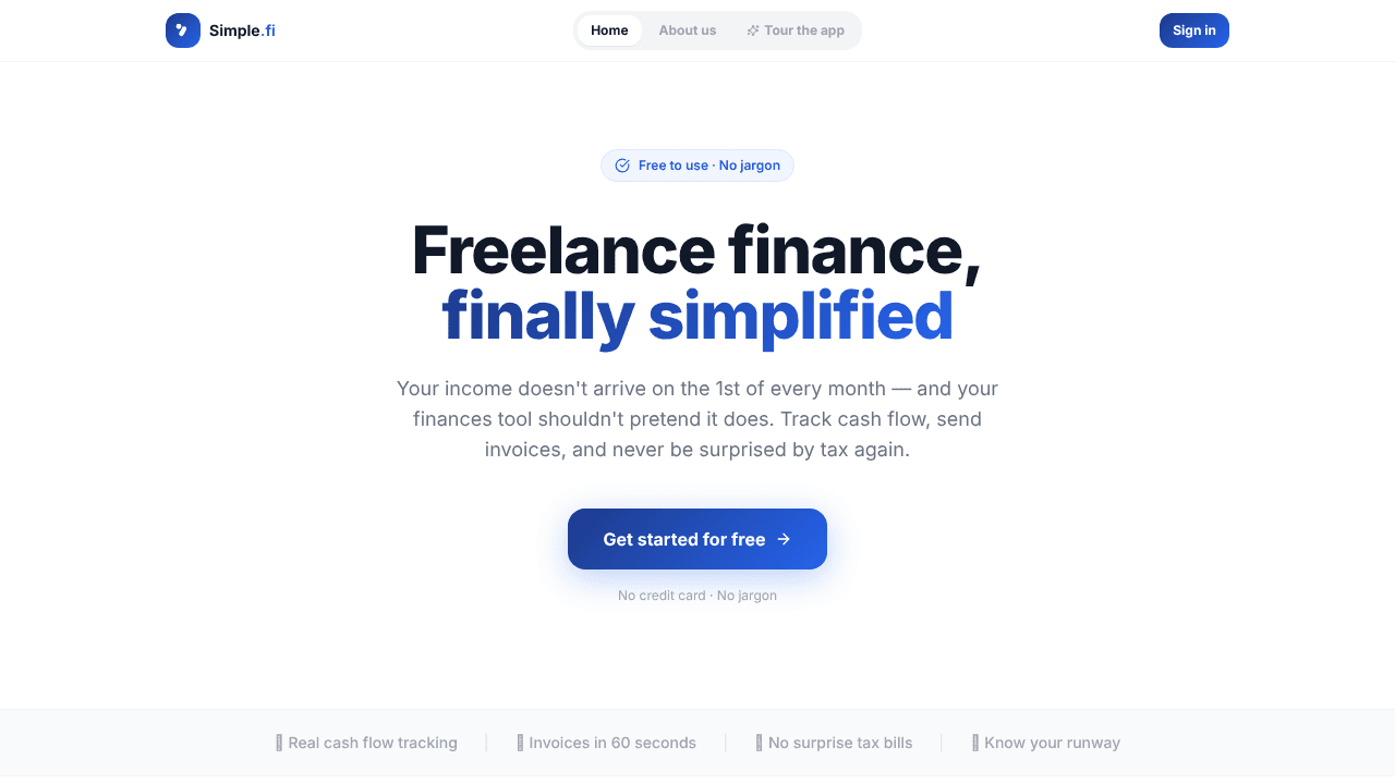 Simple.fi  website screenshot