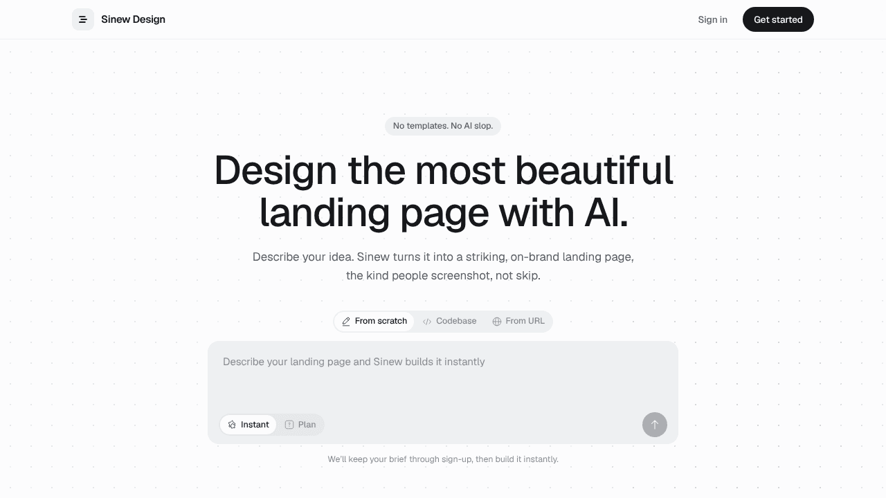 Sinew Design website screenshot
