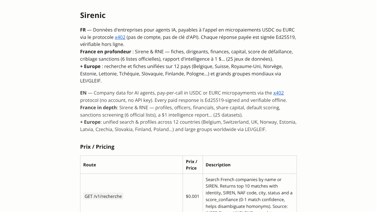 Sirenic website screenshot