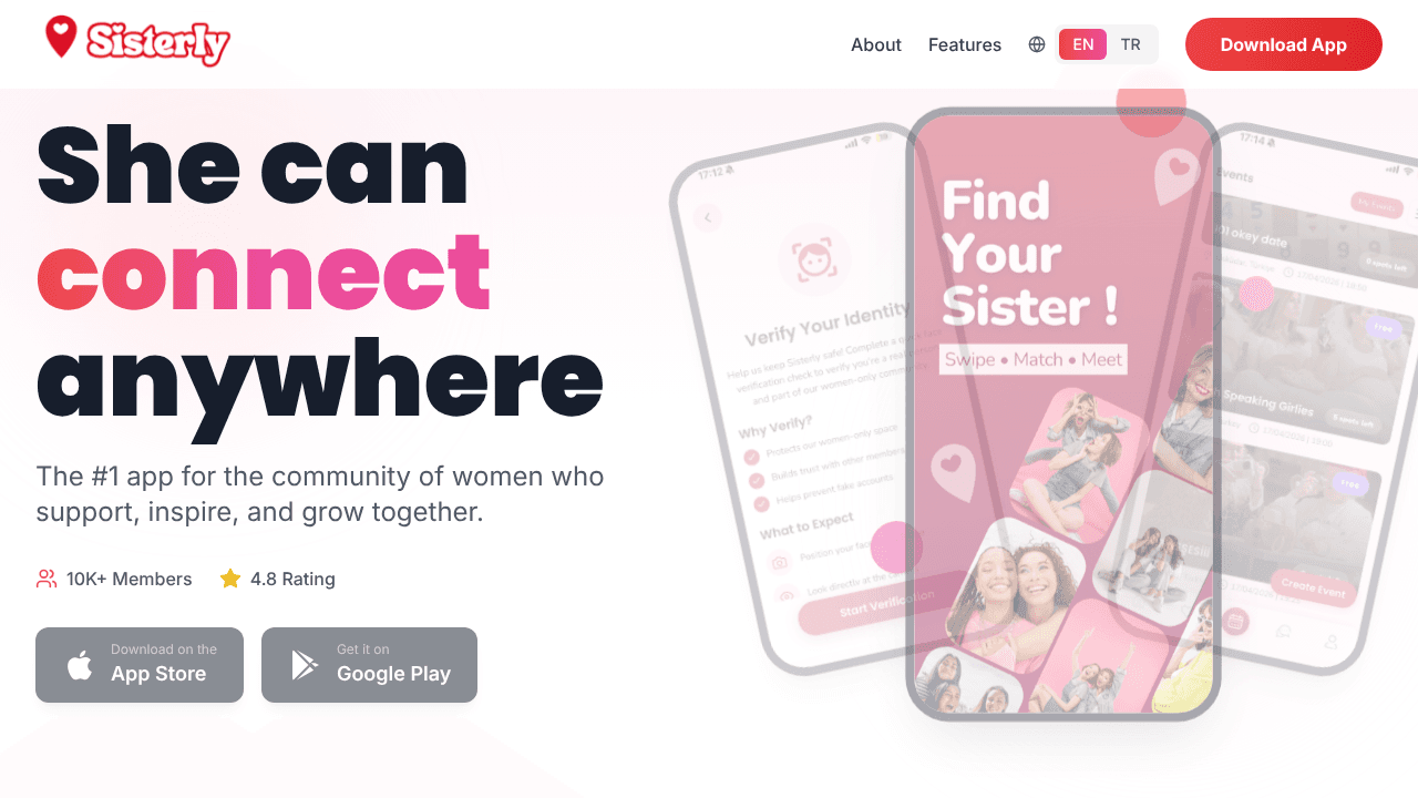 Sisterly website screenshot