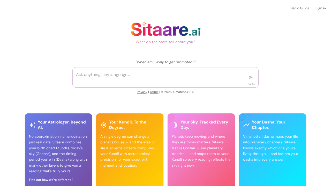 Sitaare website screenshot