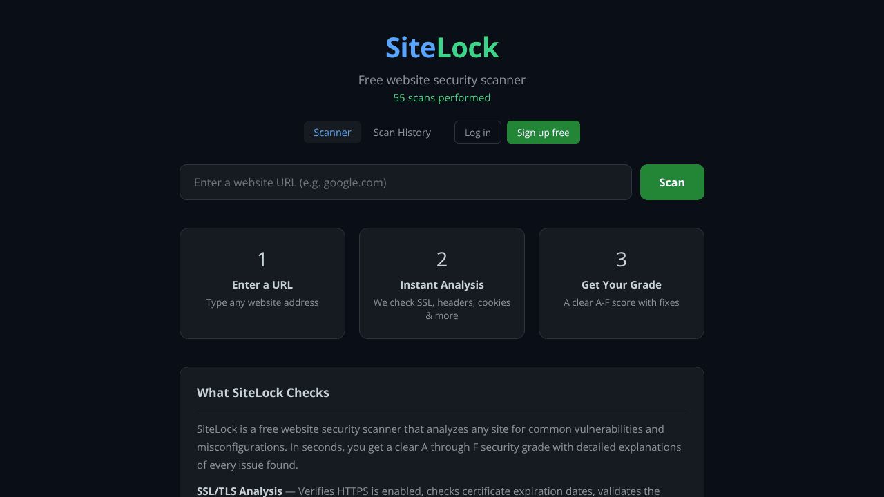 SiteLock website screenshot
