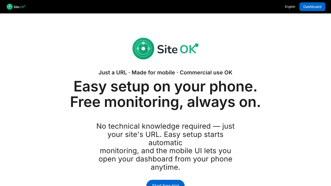 SiteOK website screenshot