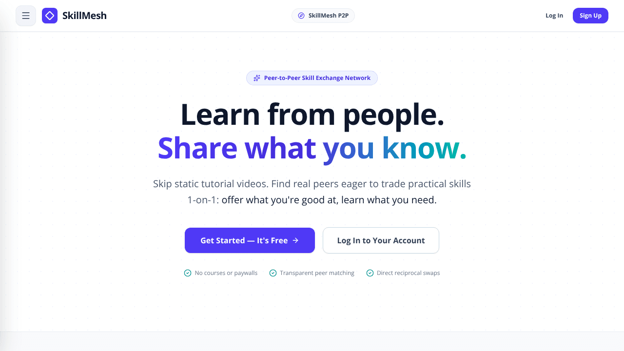 SkillMesh  website screenshot