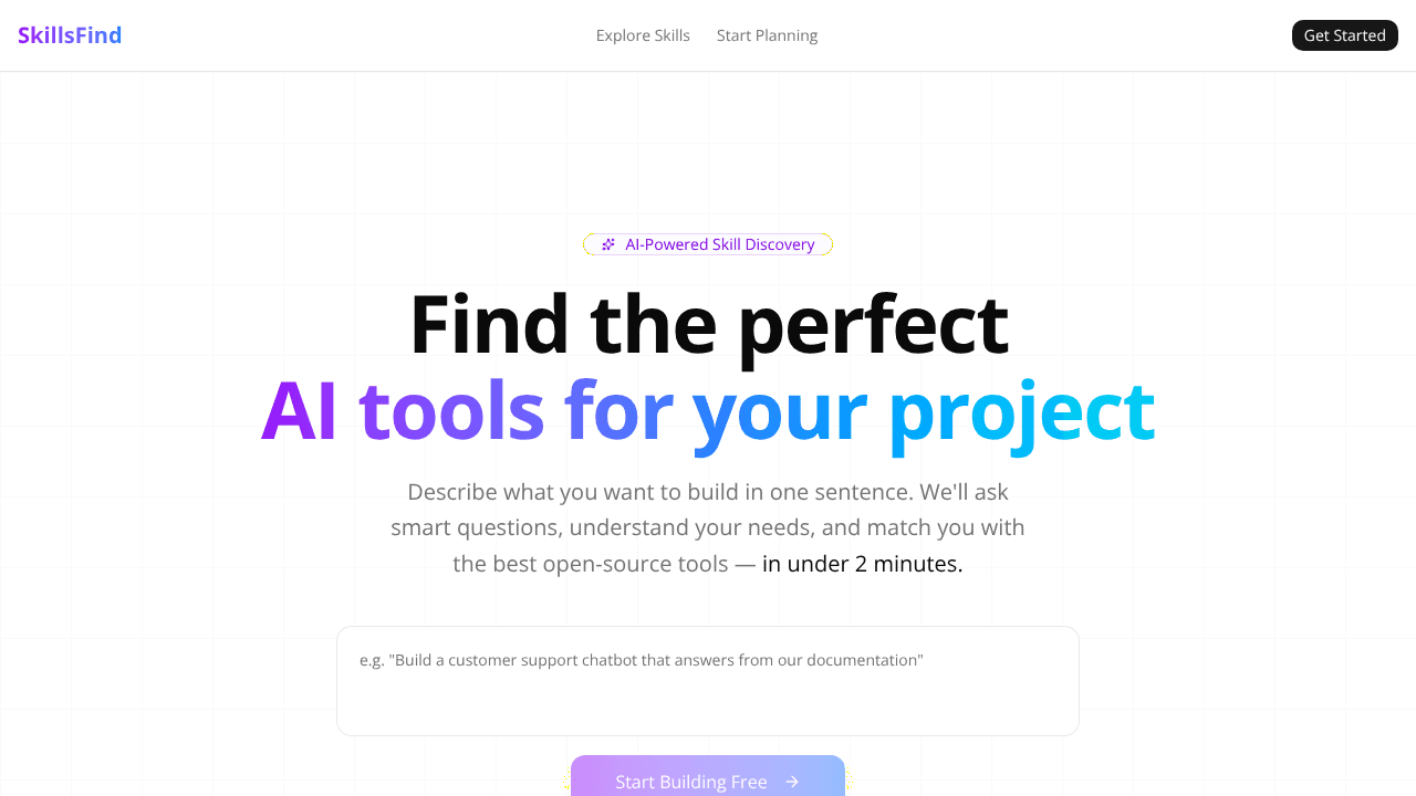 Skills-Find website screenshot