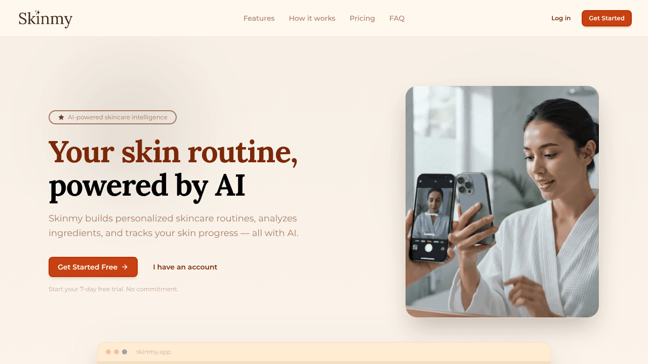 Skinmy.app website screenshot