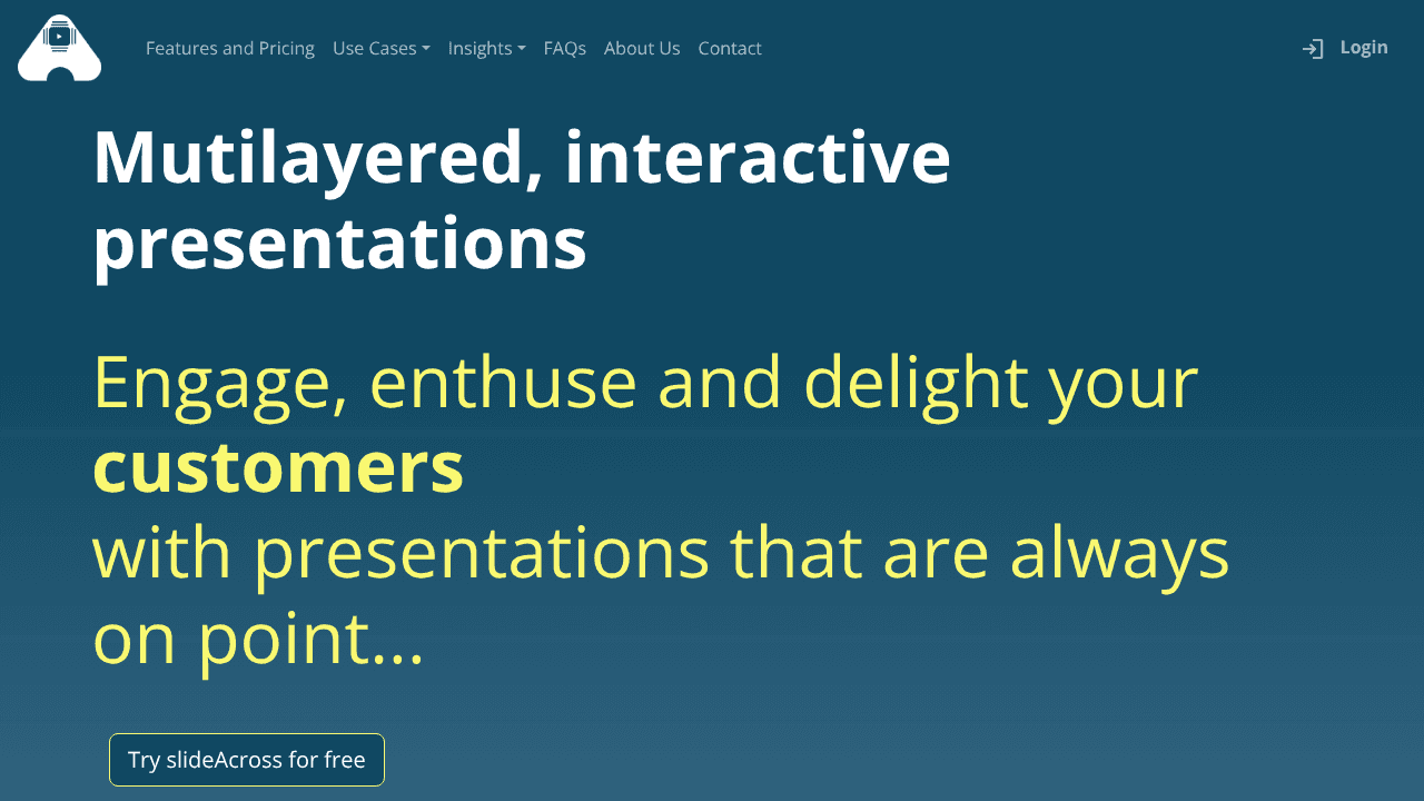 slideAcross website screenshot