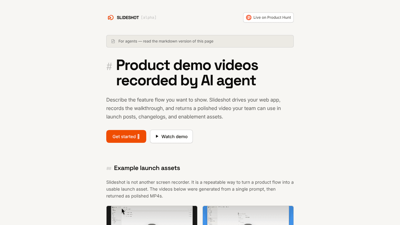 Slideshot website screenshot