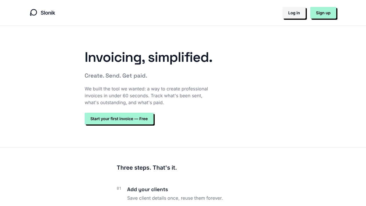 Slonik website screenshot