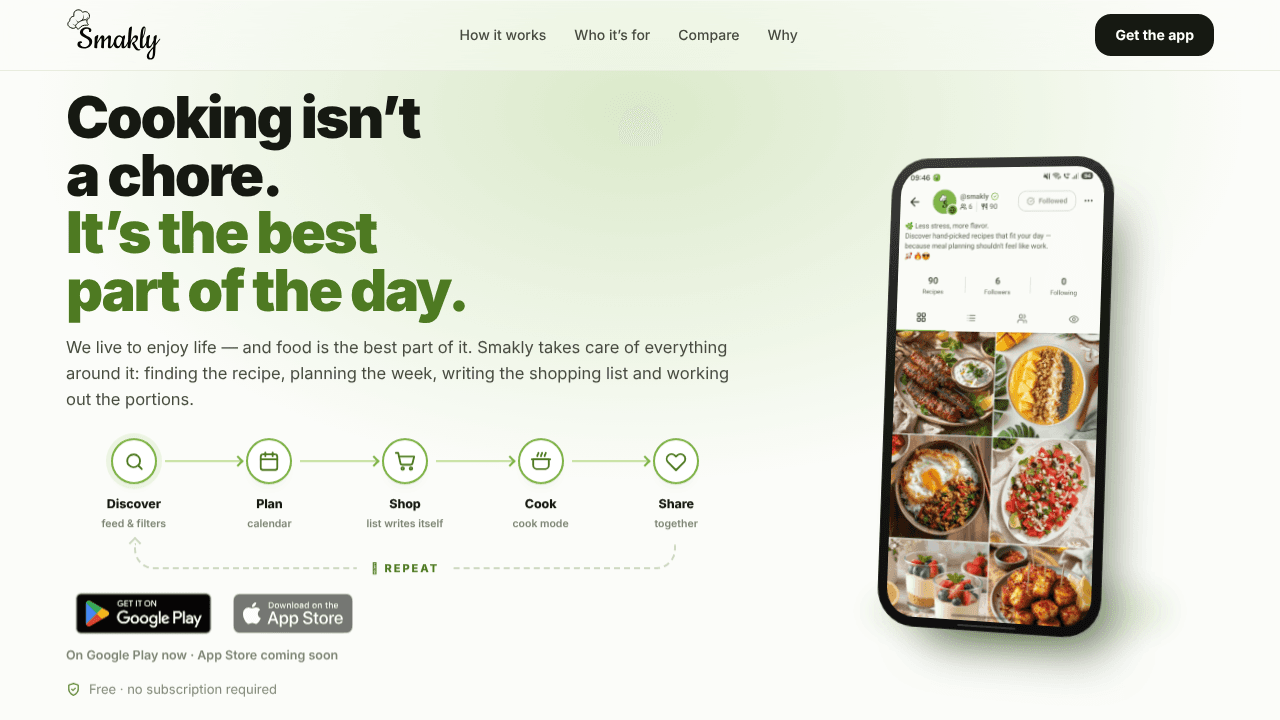 Smakly website screenshot