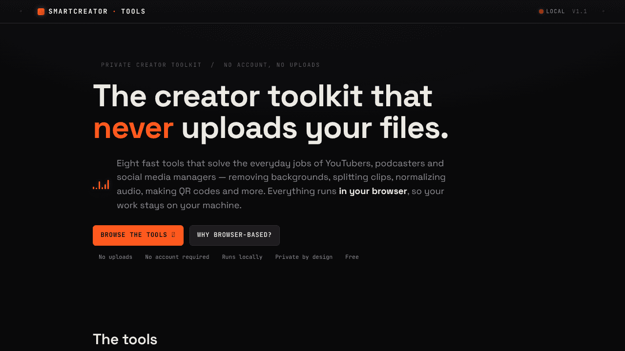 SmartCreator Tools website screenshot