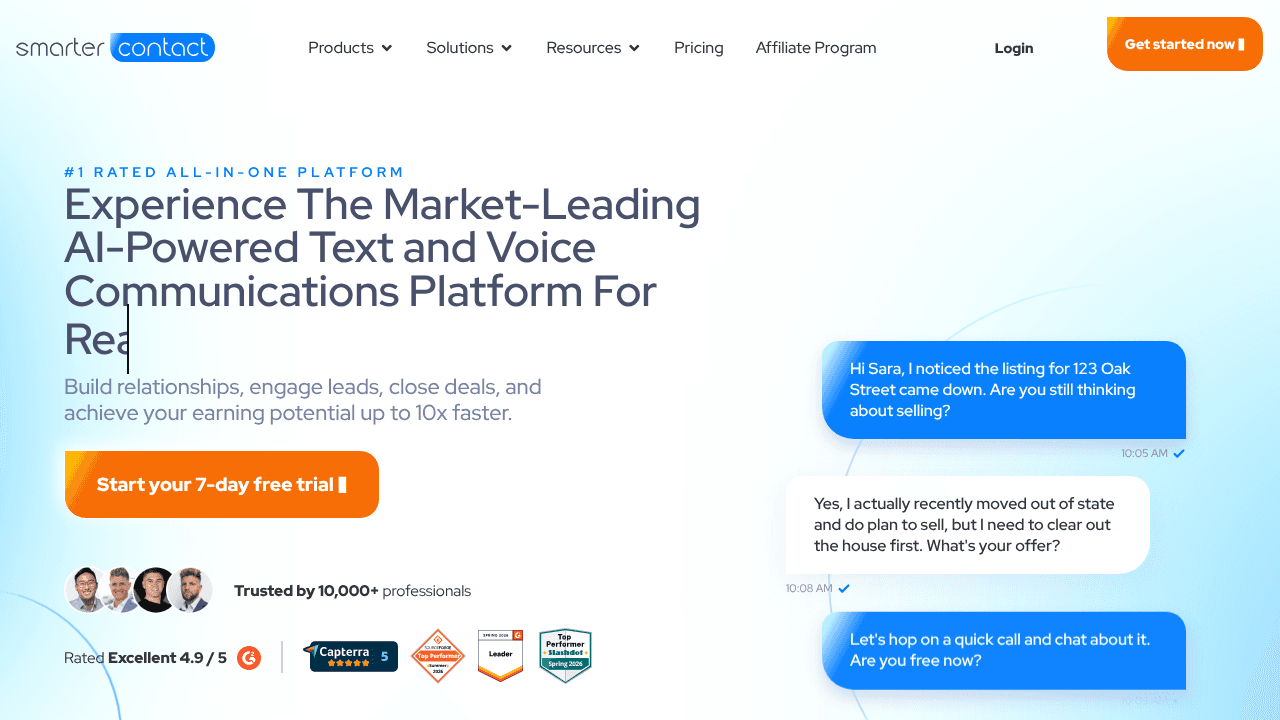 Smarter Contact website screenshot