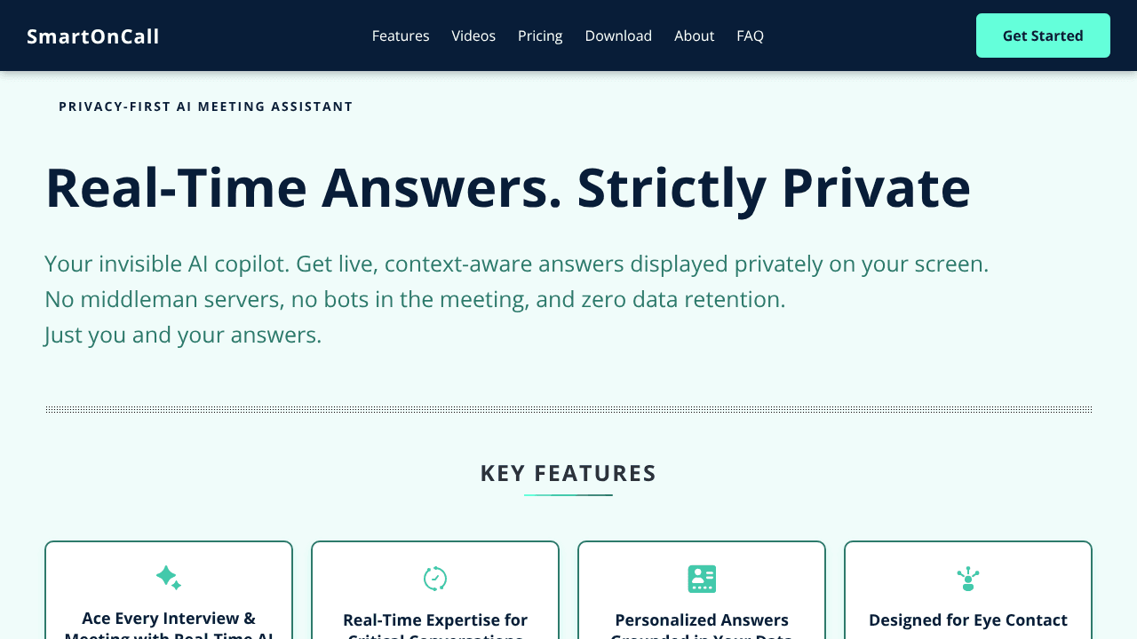 SmartOnCall website screenshot