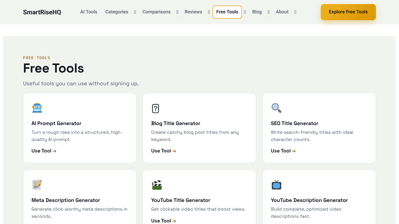 SmartRise HQ website screenshot
