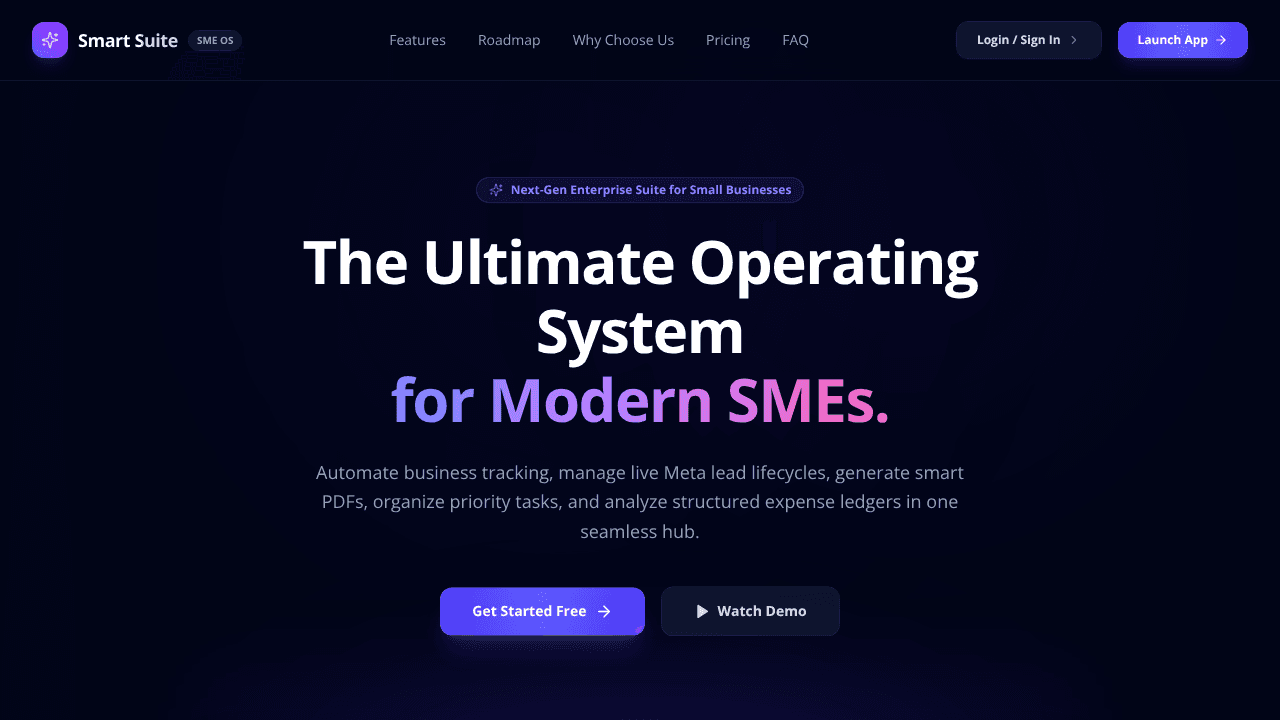 SME Smart Suite website screenshot