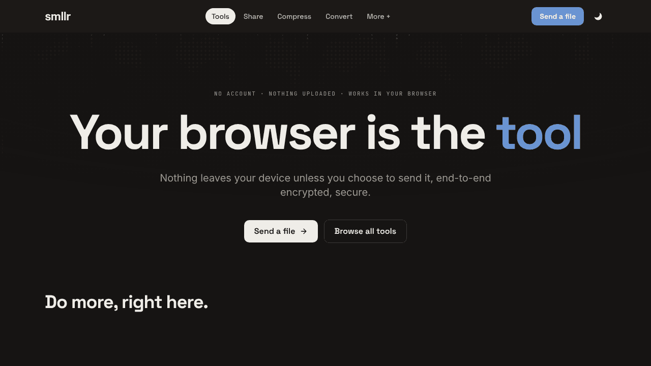 smllr website screenshot