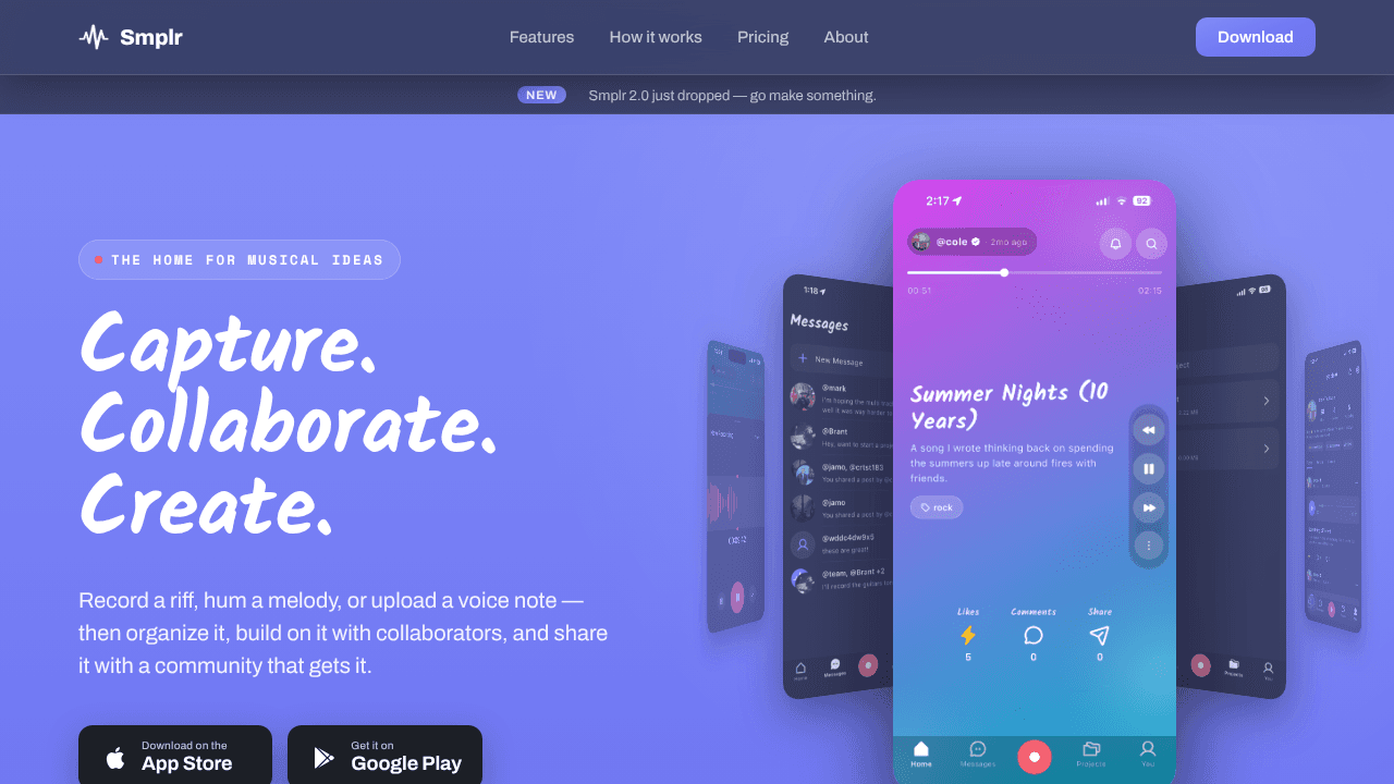 Smplr website screenshot