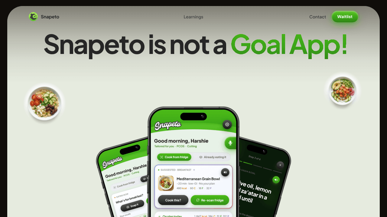 Snapeto website screenshot