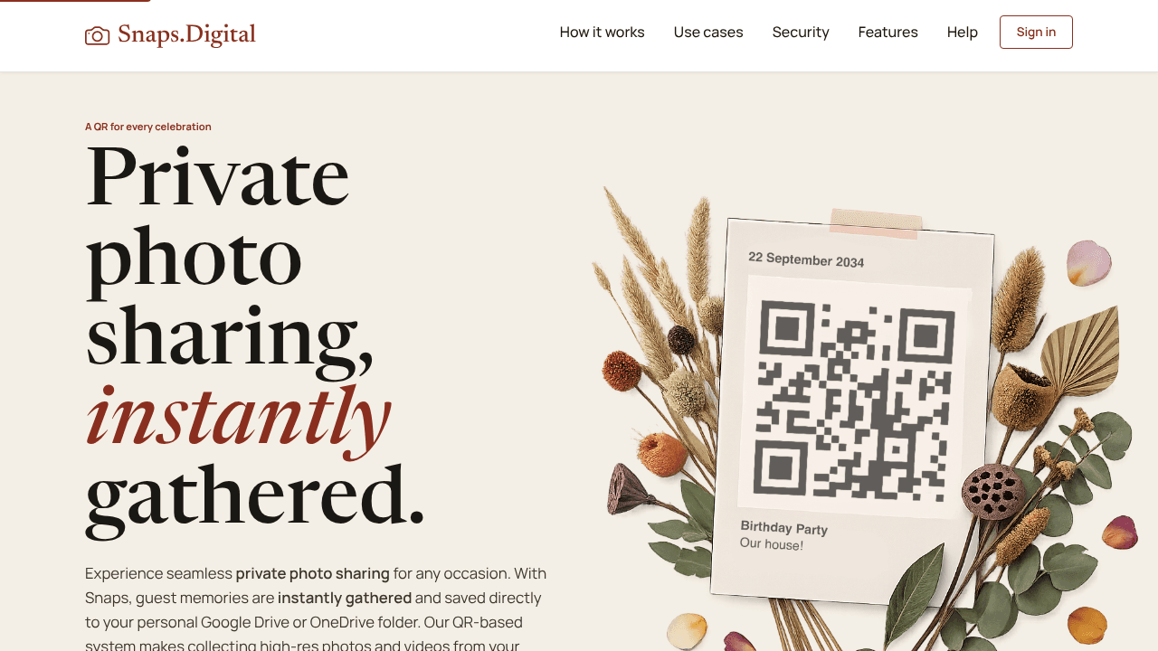 SnapsDigital website screenshot