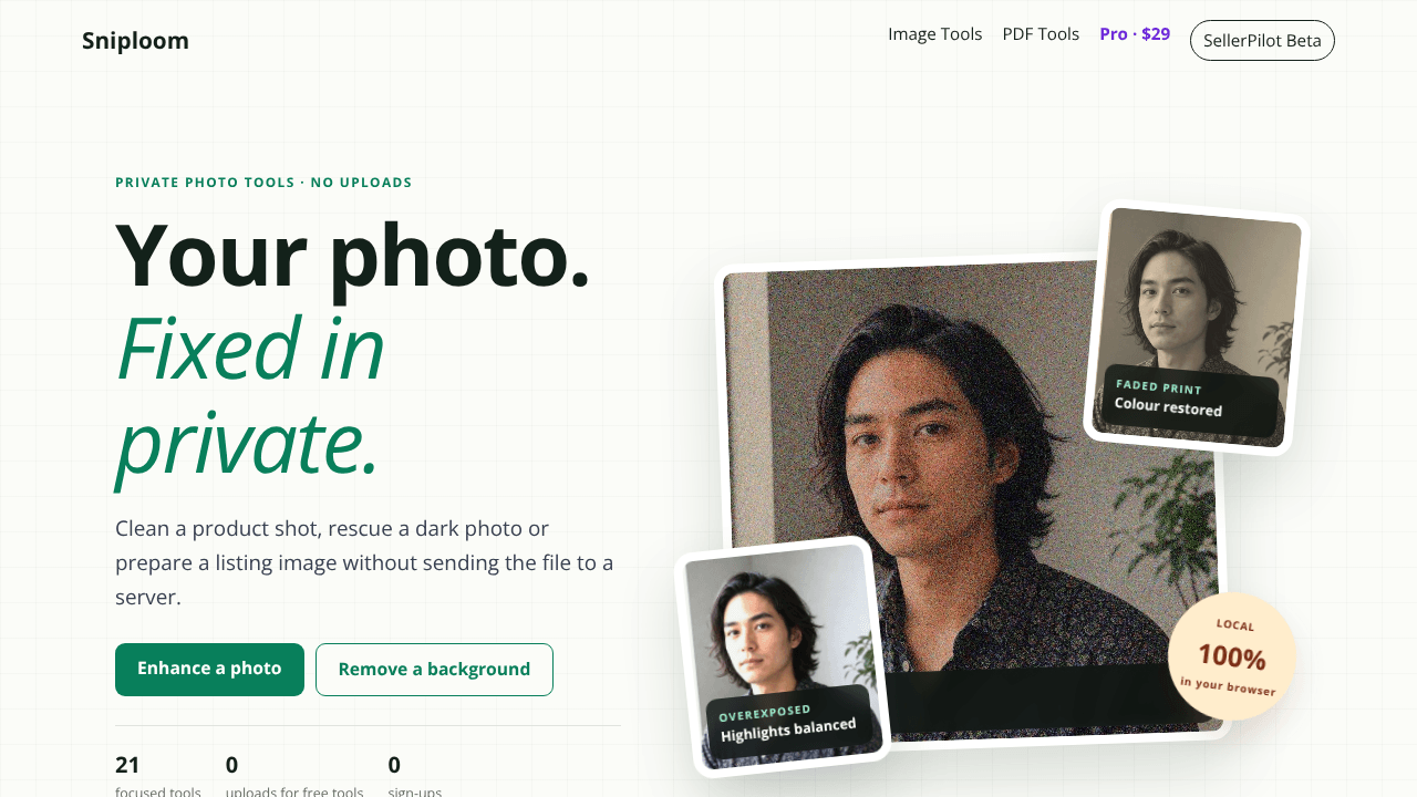 Sniploom website screenshot