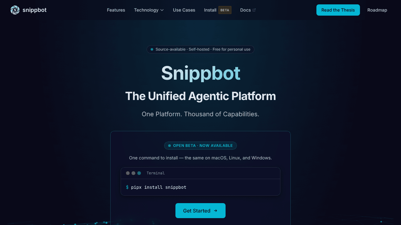 Snippbot website screenshot