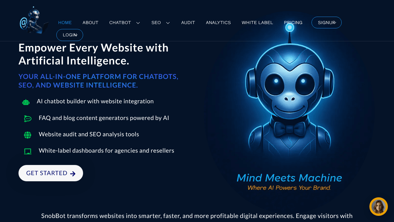 SNOBBOTS website screenshot