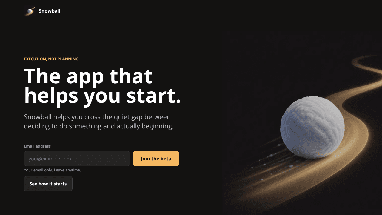 Snowball website screenshot