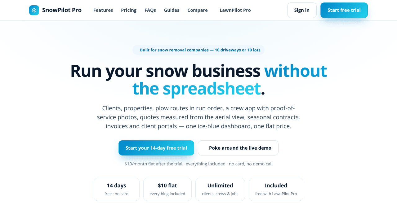 SnowPilot Pro website screenshot