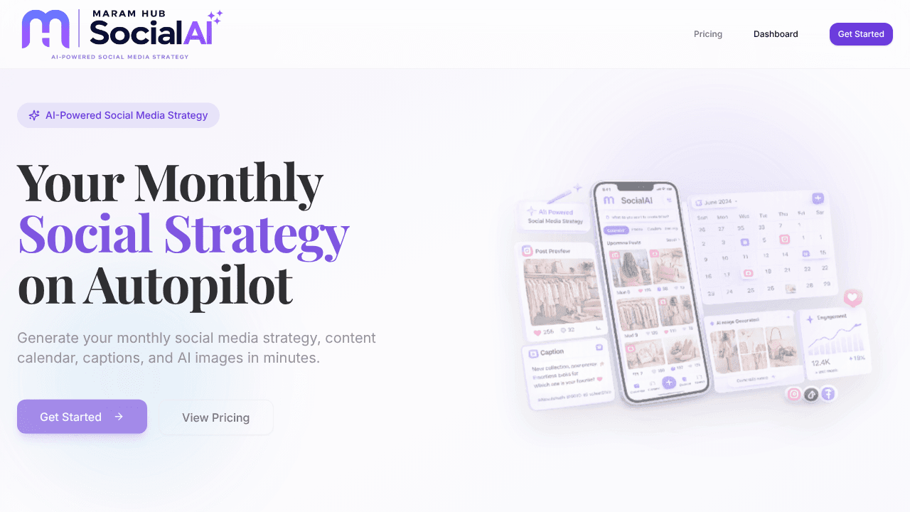 Social AI website screenshot