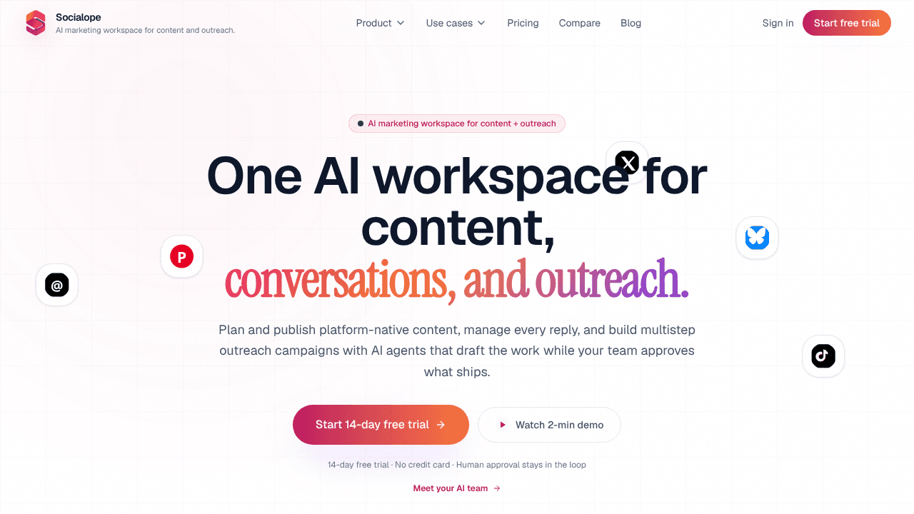 Socialope website screenshot