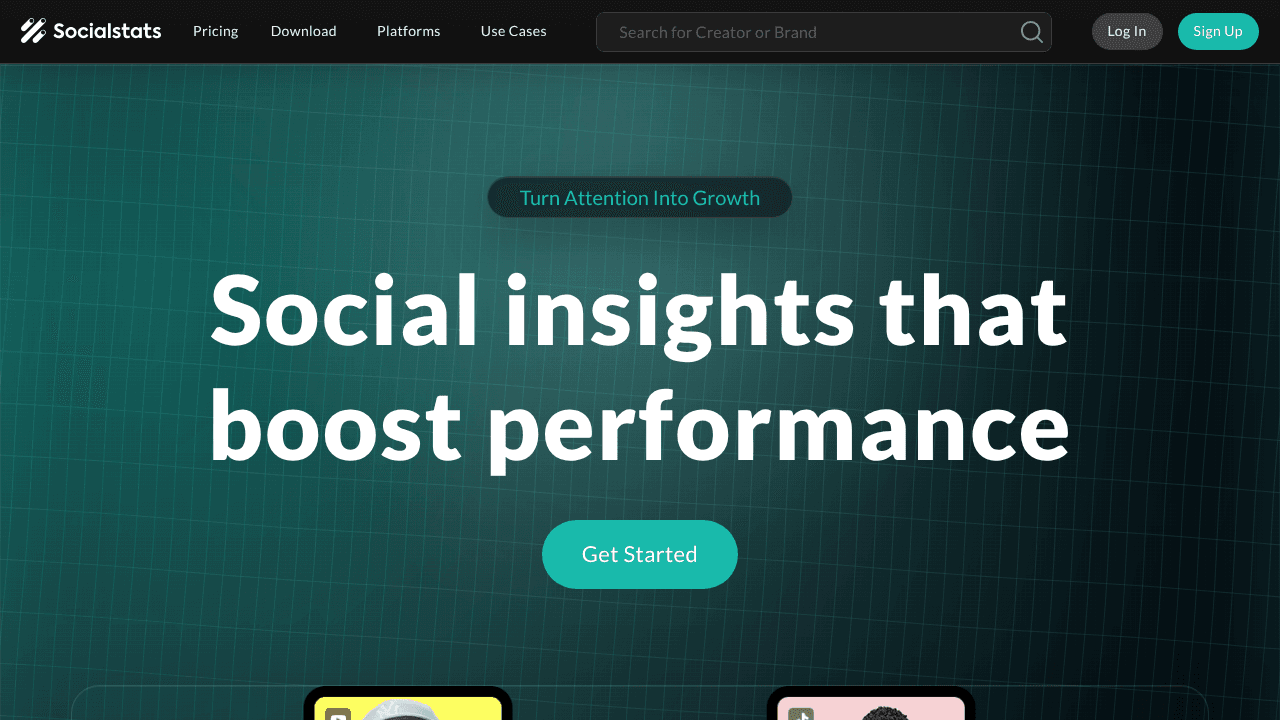 Socialstats website screenshot