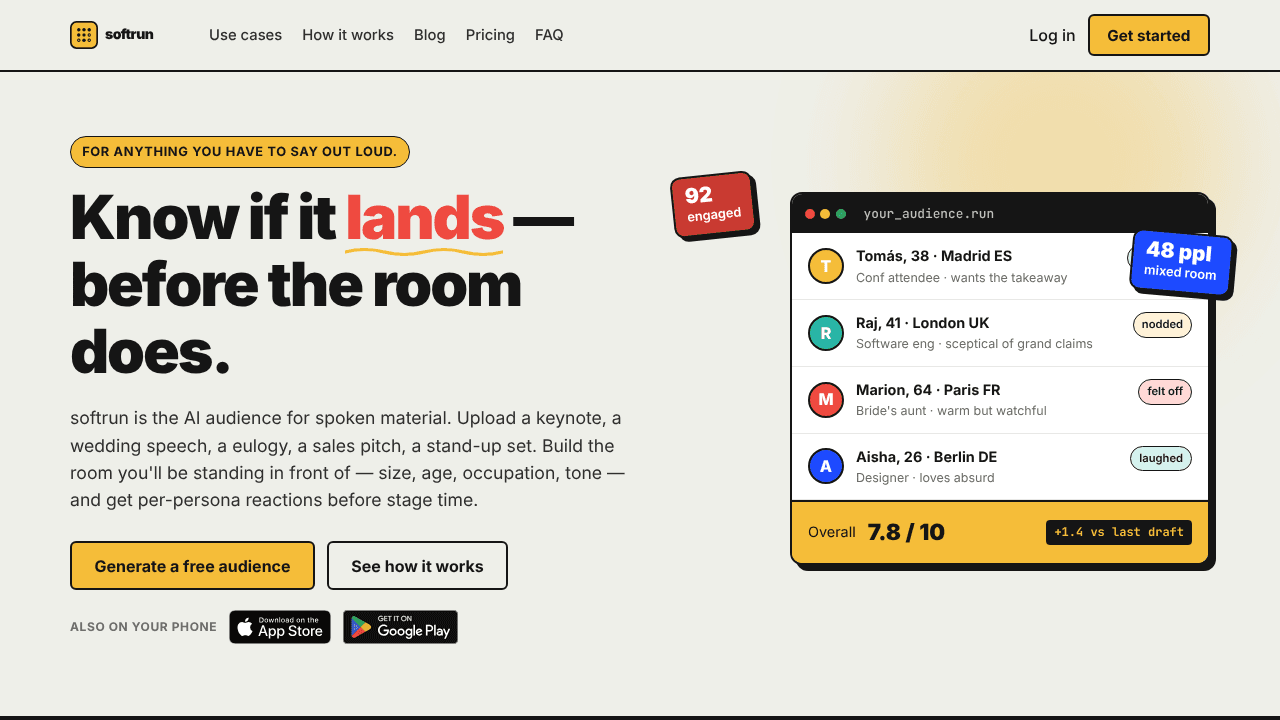 Softrun website screenshot
