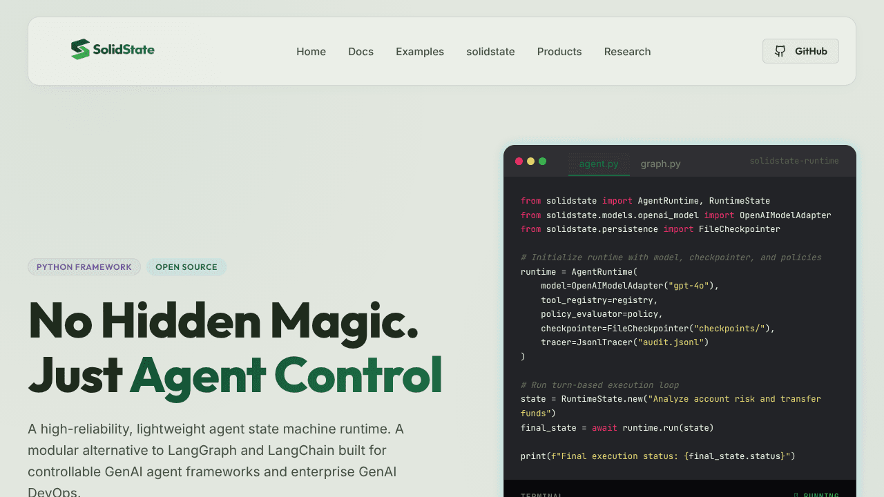 SolidState HQ website screenshot