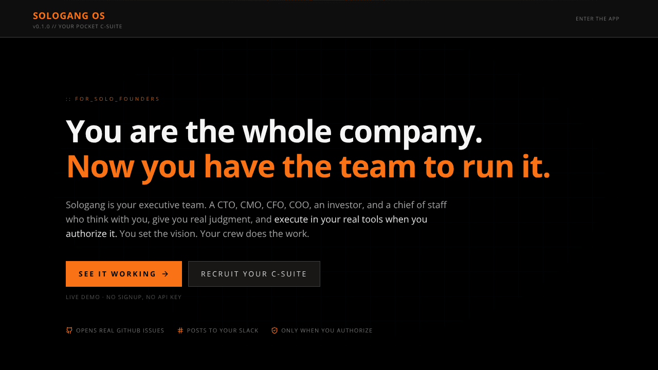 Sologang website screenshot