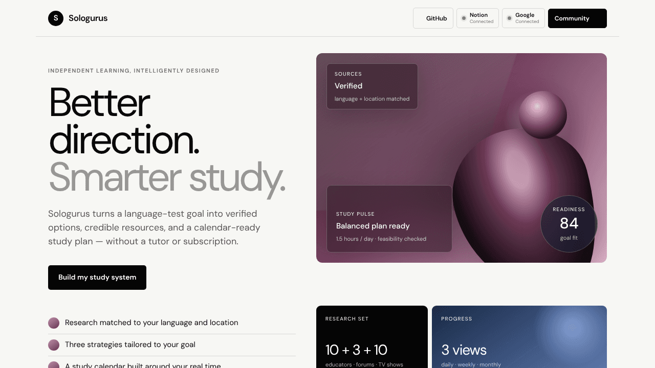 Sologurus website screenshot