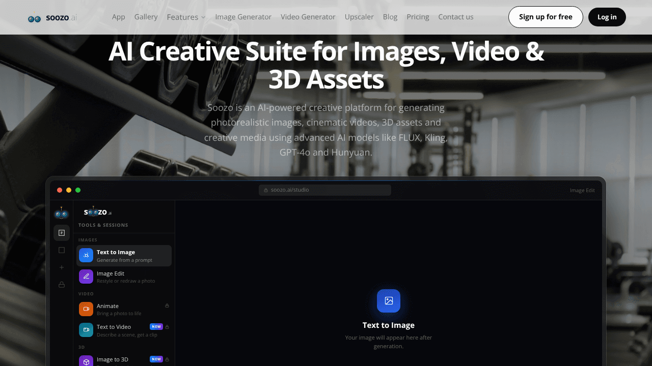 Soozo.ai website screenshot