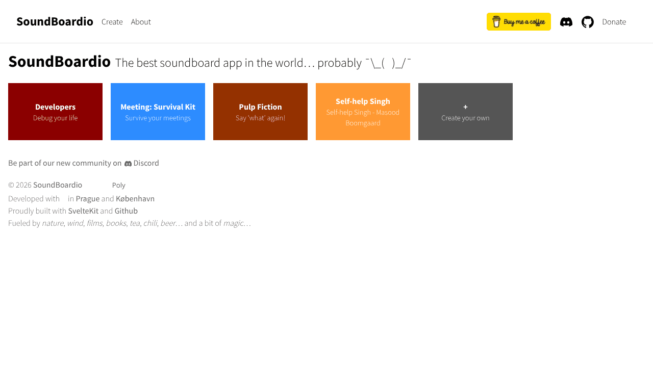SoundBoardio website screenshot