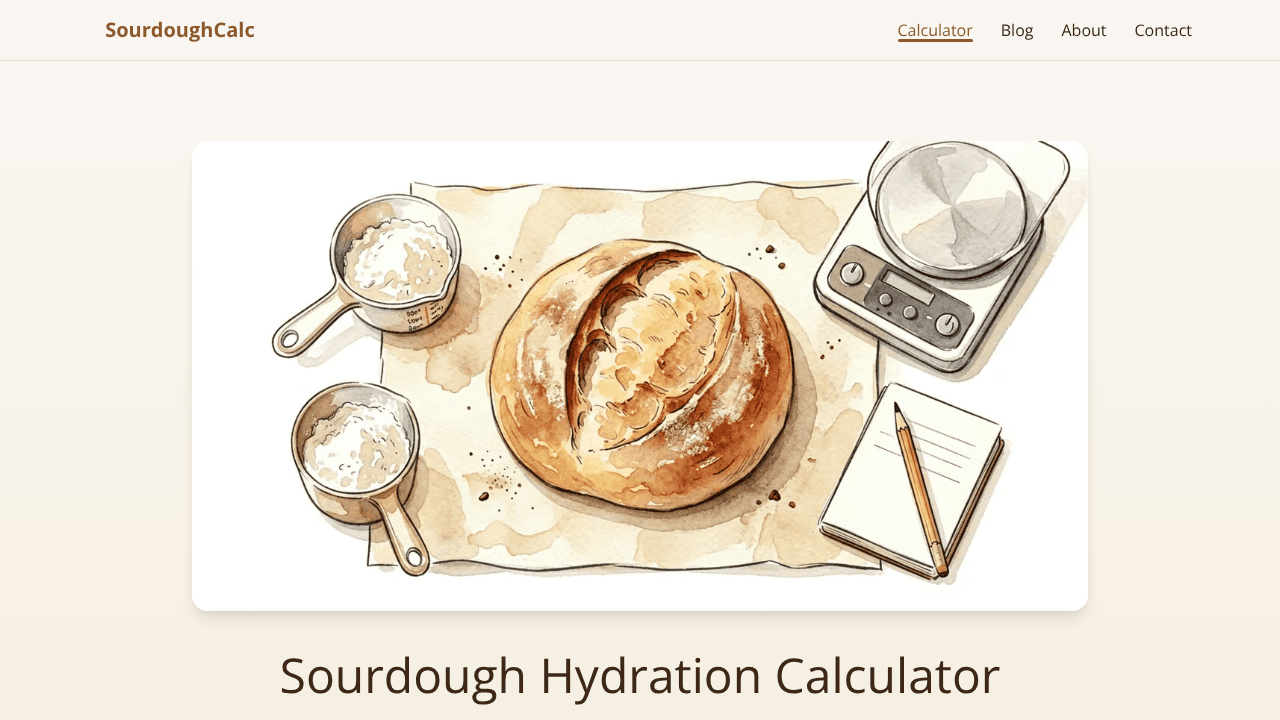 SourdoughCalc website screenshot