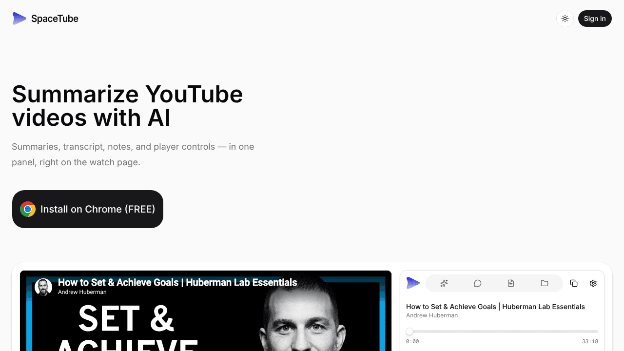 SpaceTube website screenshot