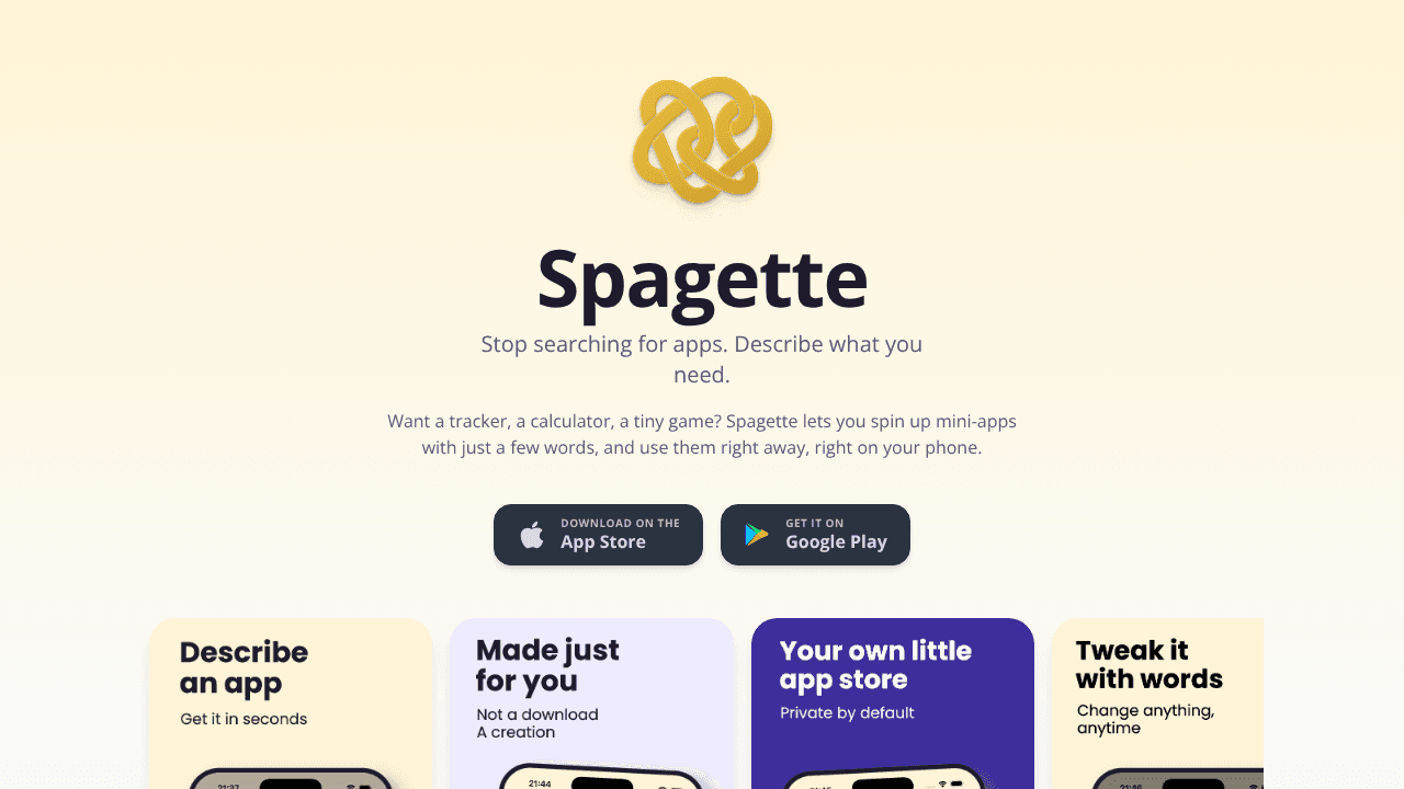 Spagette website screenshot